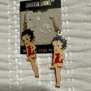 Universal Studios Betty Boop Red and Gold Earrings